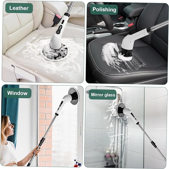 9 in 1 Electric Cleaning Scrubber, Replaceable Brush Heads - 90Mins Work Time